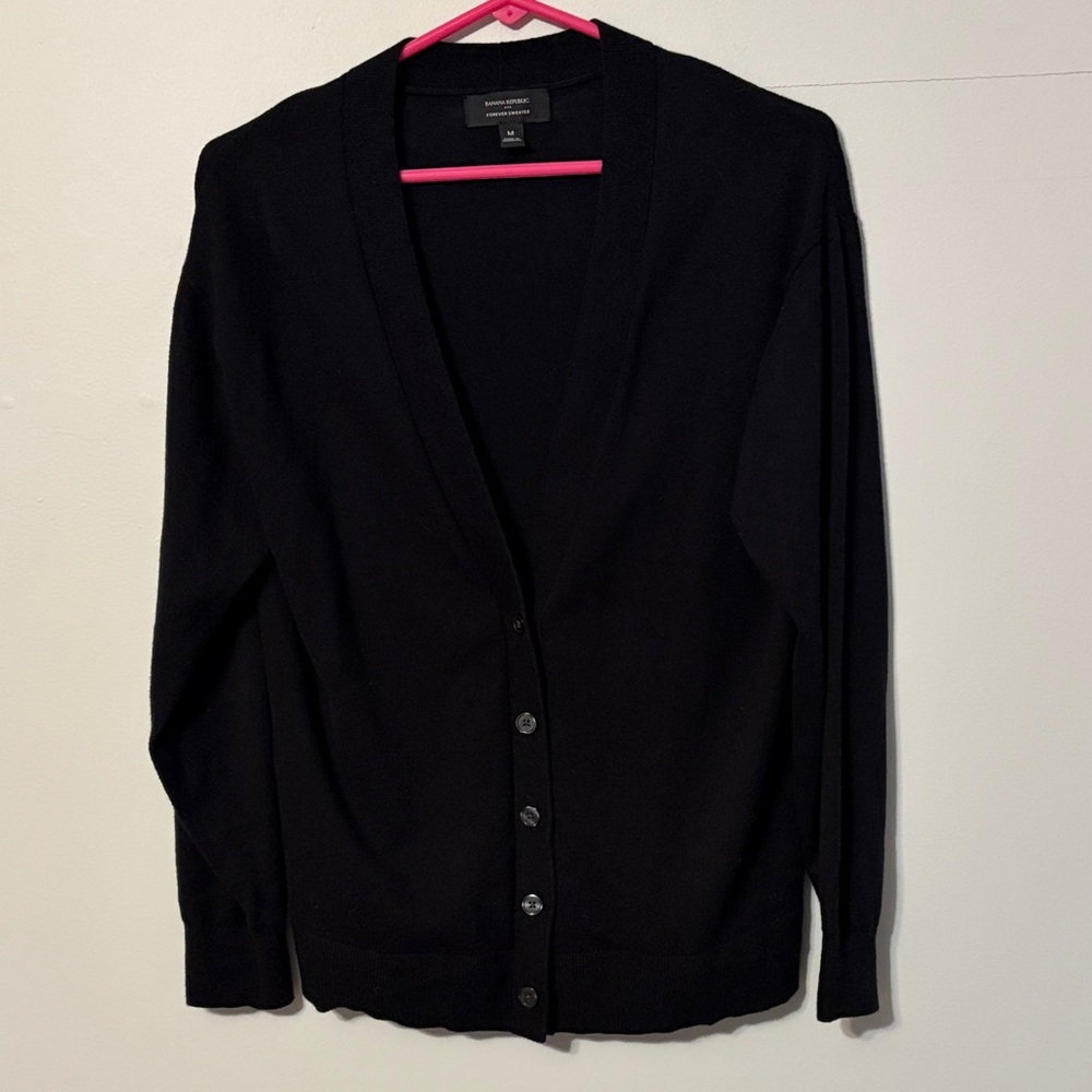 Banana Republic Black Button-Front Cardigan. Med.